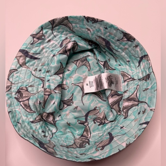 Youth Bucket Hat Reversible Fish Colorful Gray & Blue Boy Girl UV Skinz Hat 2T - Picture 8 of 10